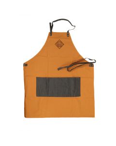 Light Brown Canvas Apron with Pockets